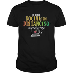 Social Ism Distancing Teacherlife Apple Laptop Shirt 1